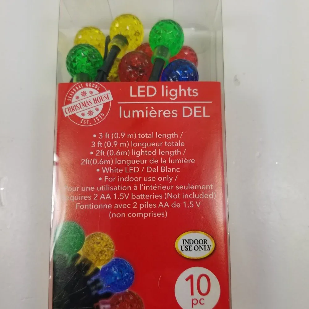 Ball Christmas Led string of lights need AA Batteries